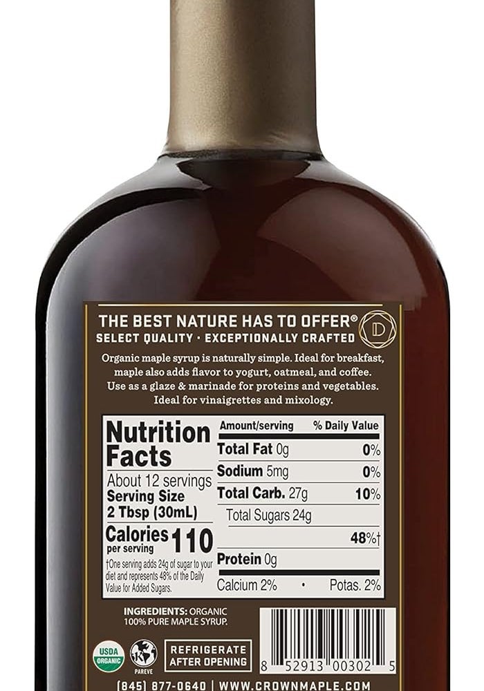 Crown Maple Dark Color Organic Maple Syrup - 12.7 Fl Oz - Image 2